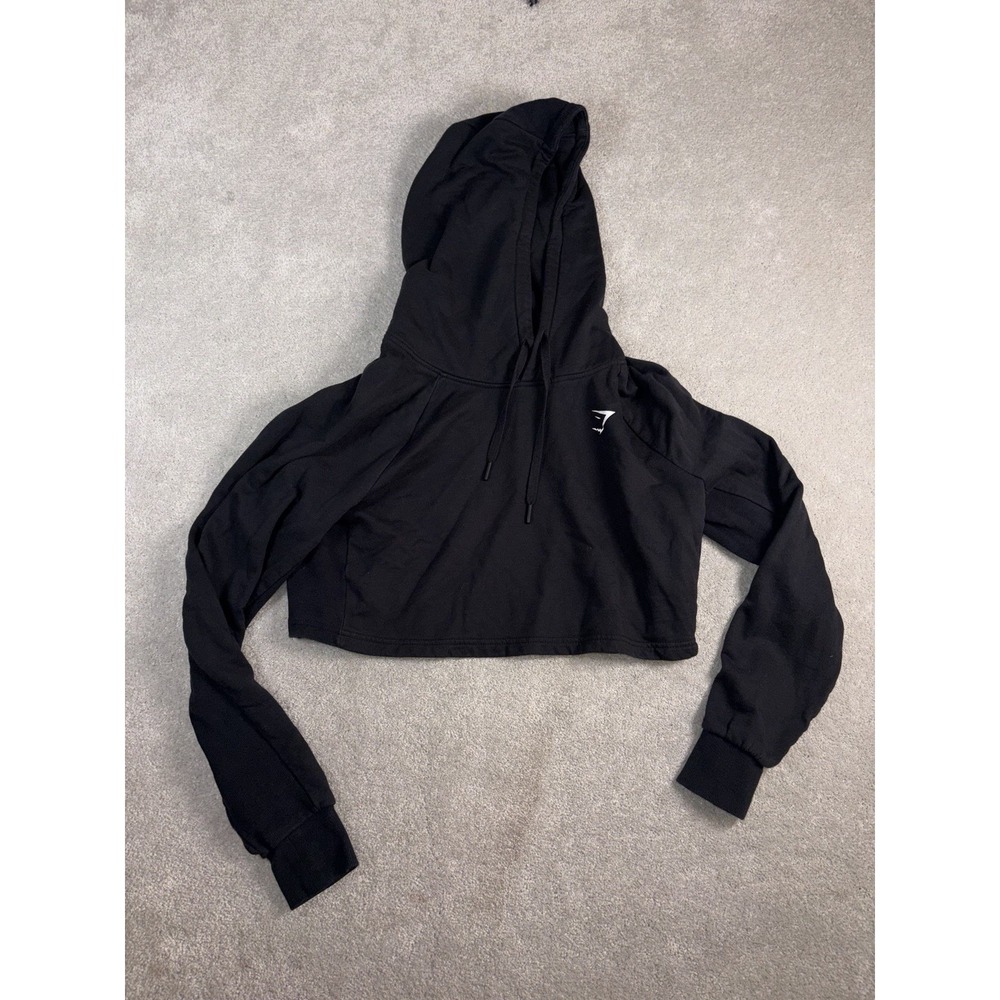 gymshark cropped hoodie Black Medium‎ Women's